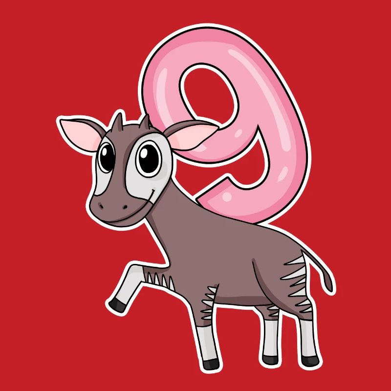 Mädchen 9 Jahre alt Okapi 9. Geburtstag Geschenk