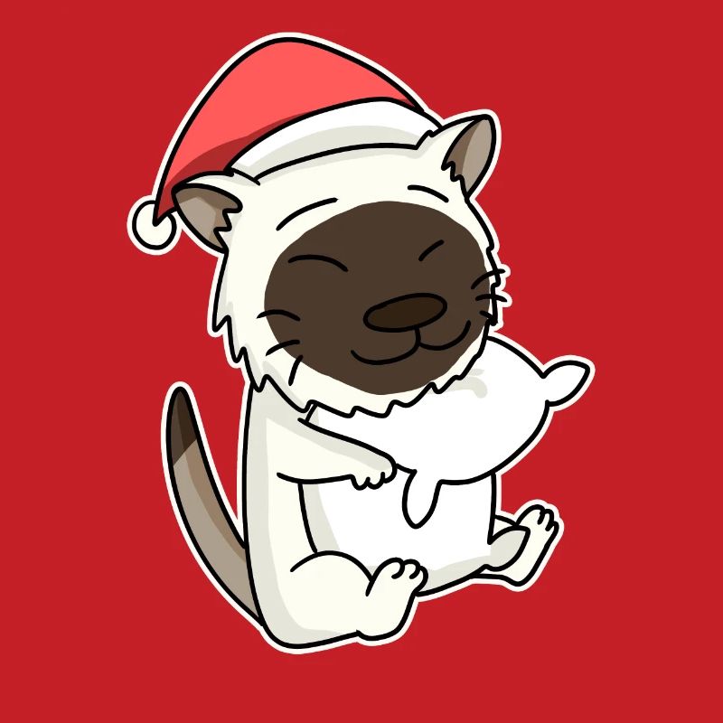 Chat birman Noël Sleeping Tired