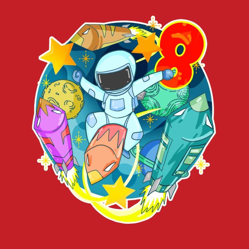 8e anniversaire 8 ans jeune astronaute de l’espace