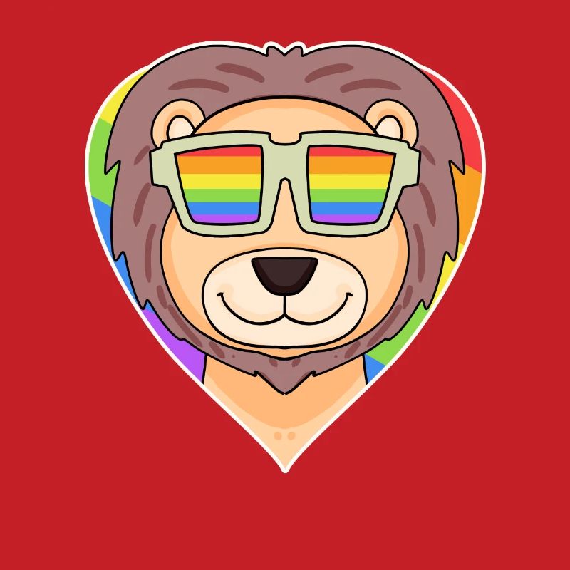 Regenbogen - Löwe mit Brille
