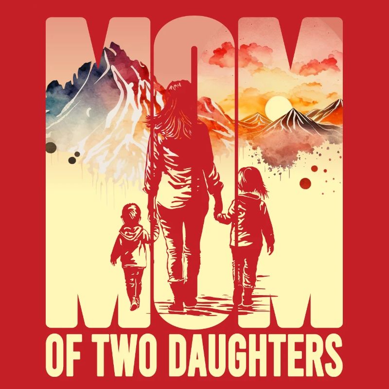 Mutter mit zwei Töchtern Muttertag Berge Mama Kind