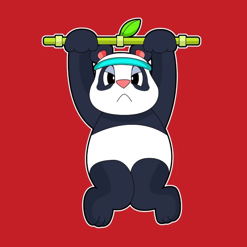 Panda Bodybuilder Pull-ups Bodybuilding