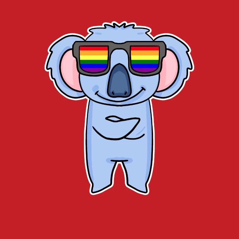 Regenbogen - Koala mit Brille