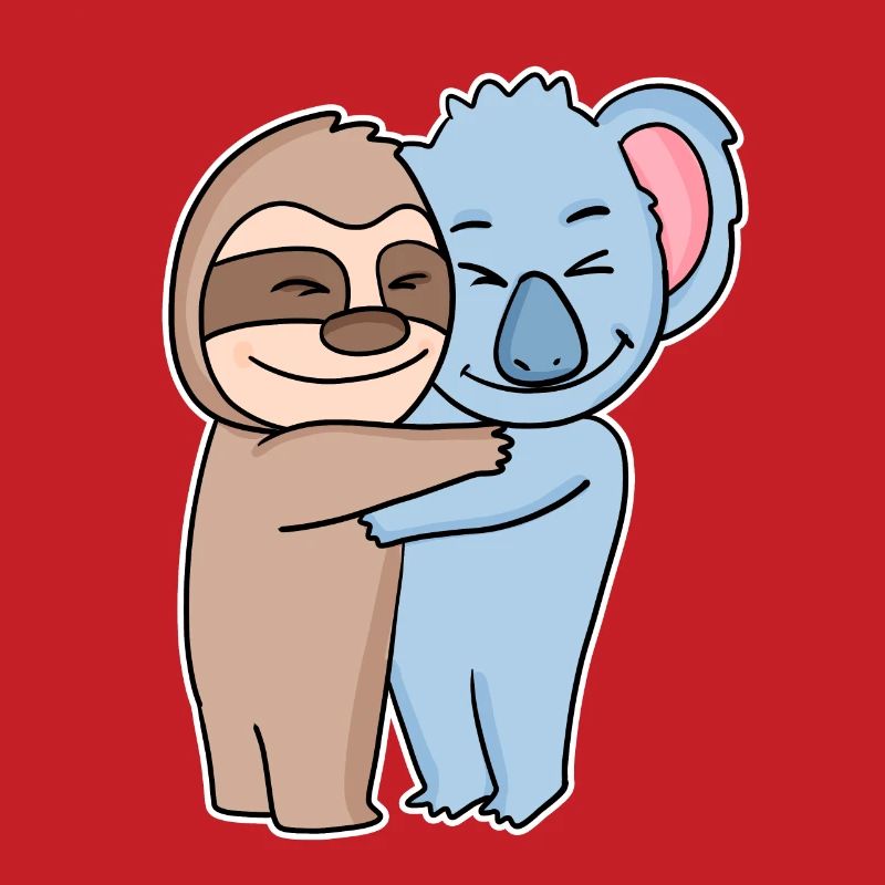 Sloth and koala hugging - hug