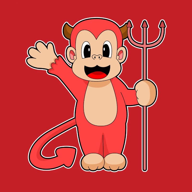 Singe Halloween Devil Trident