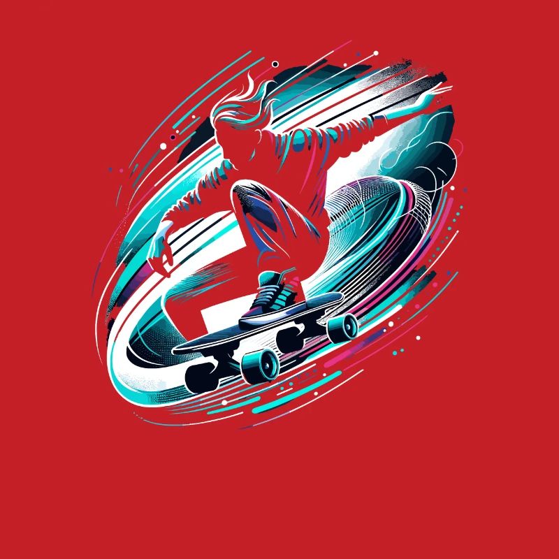 Longboarder auf Skateboard oder Longboard
