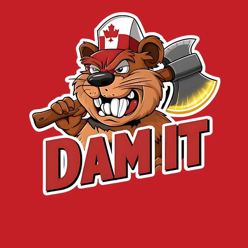 "Dam It" Beaver Canada Pride Funny Lumberjack
