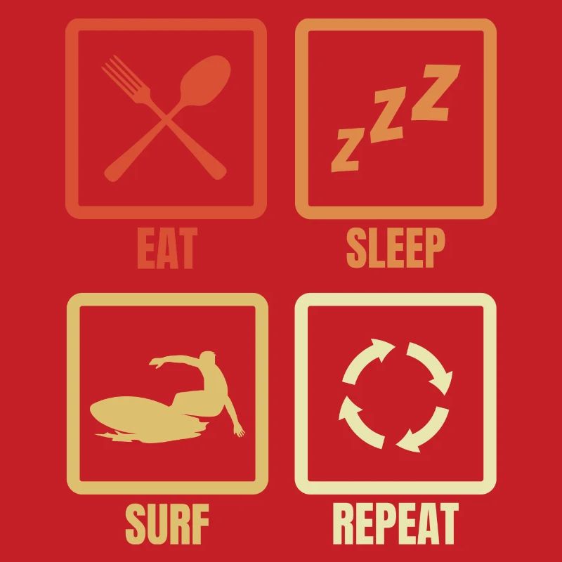 Manger Dormir Surfer Répéter
