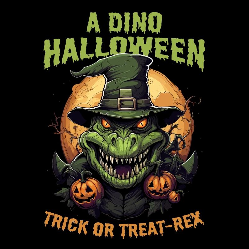 Dino Halloween – Dinosaur Witch Hat Pumpkin Funny