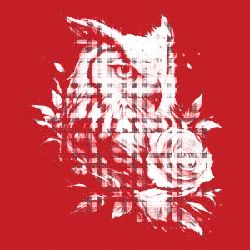 Blumen Rose Eule Ästhetik Nachteule Vogel Geschenk