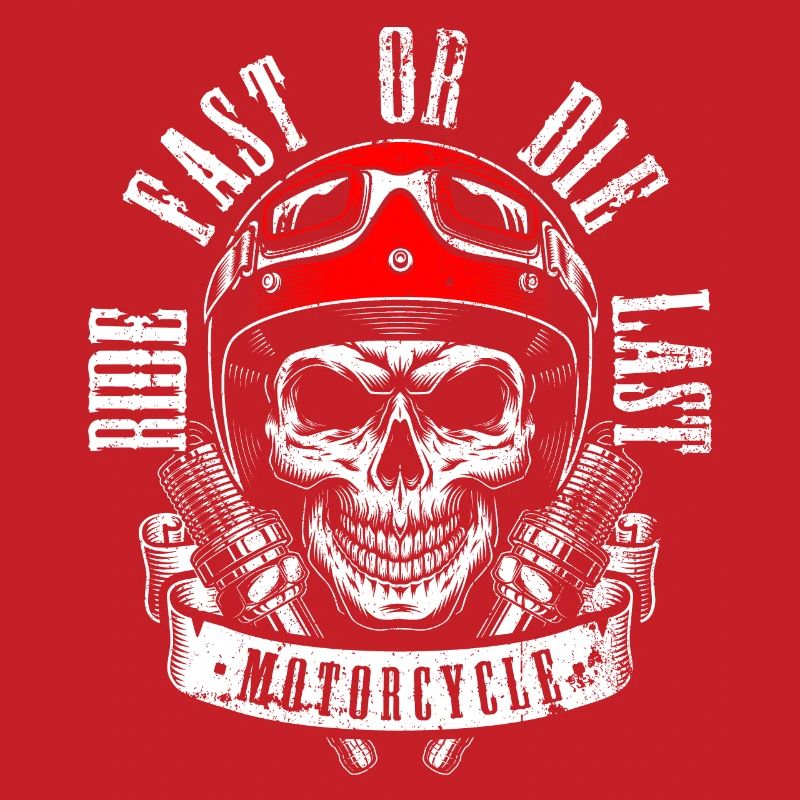 Fahre schnell oder stirb Skull Moto Art