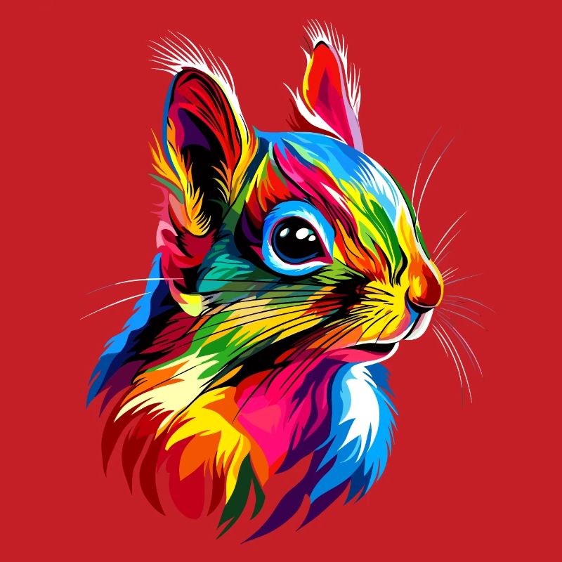 Eichhörnchen Kopfhörer Bunt Popart DJ Eichhörnchen