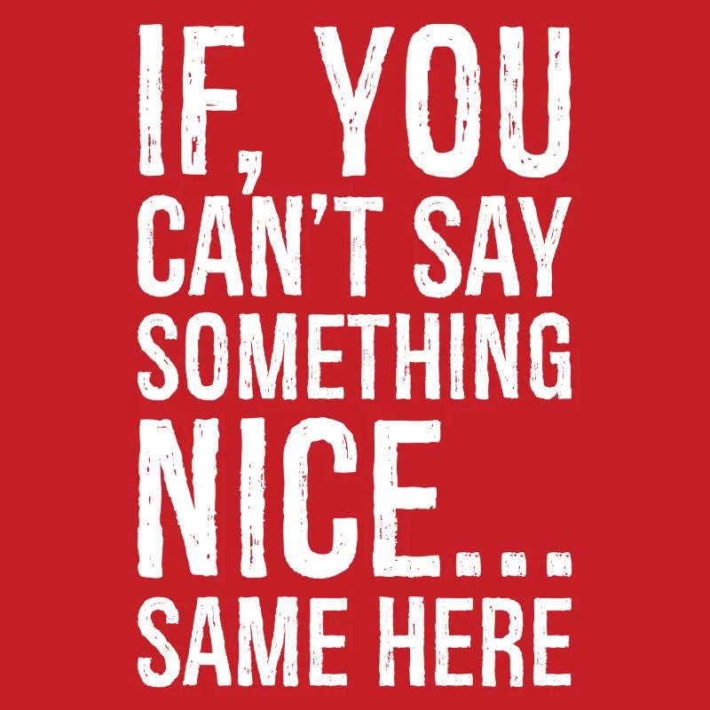 if you can't say something nice same here