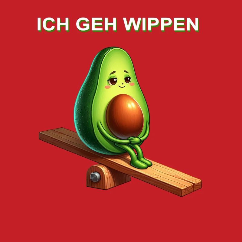 Avocado Wippe Comic süß vegan Spruch