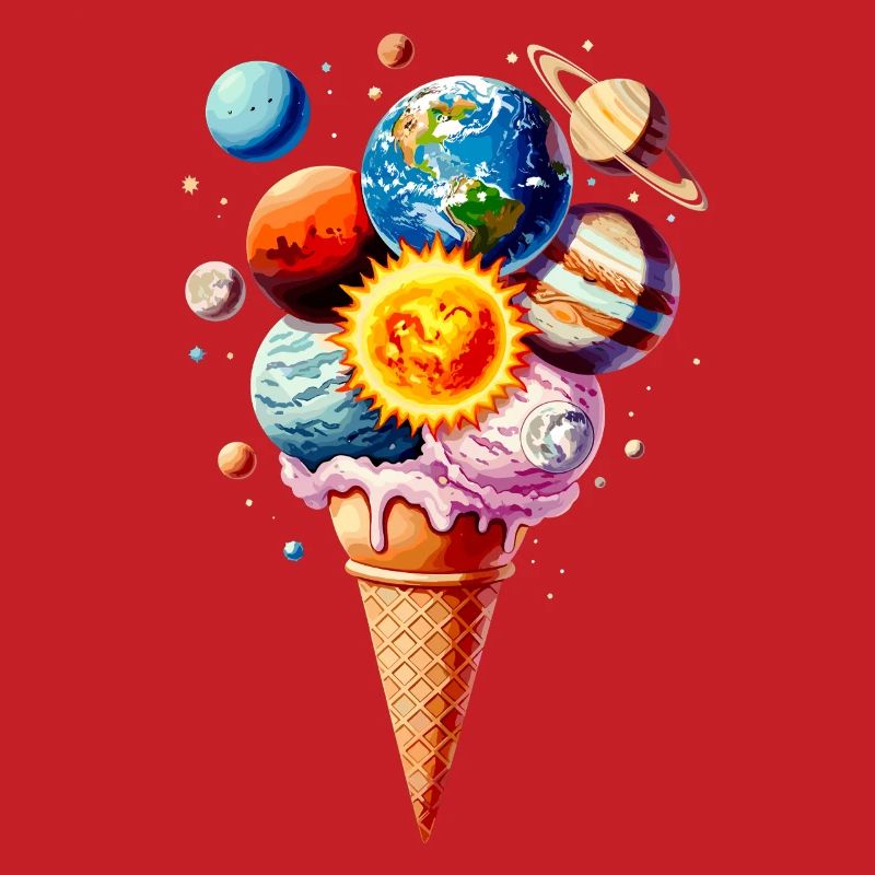 Planeten Eiscreme Waffel Eis