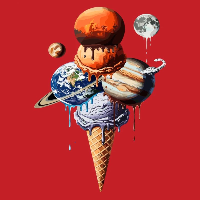 Planeten Eiscreme Waffel Kosmische Einskugel