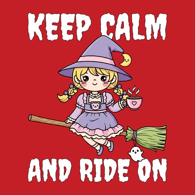 KEEP CALM AND RIDE ON - WITCH HALLOWEEN