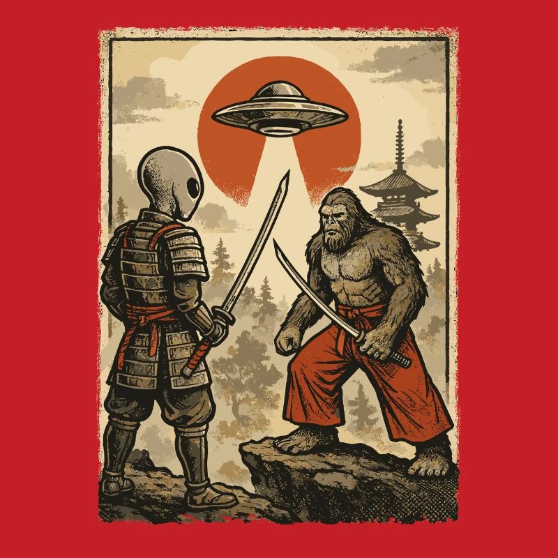 Samurai Bigfoot Alien Japanese Warrior, Ninja