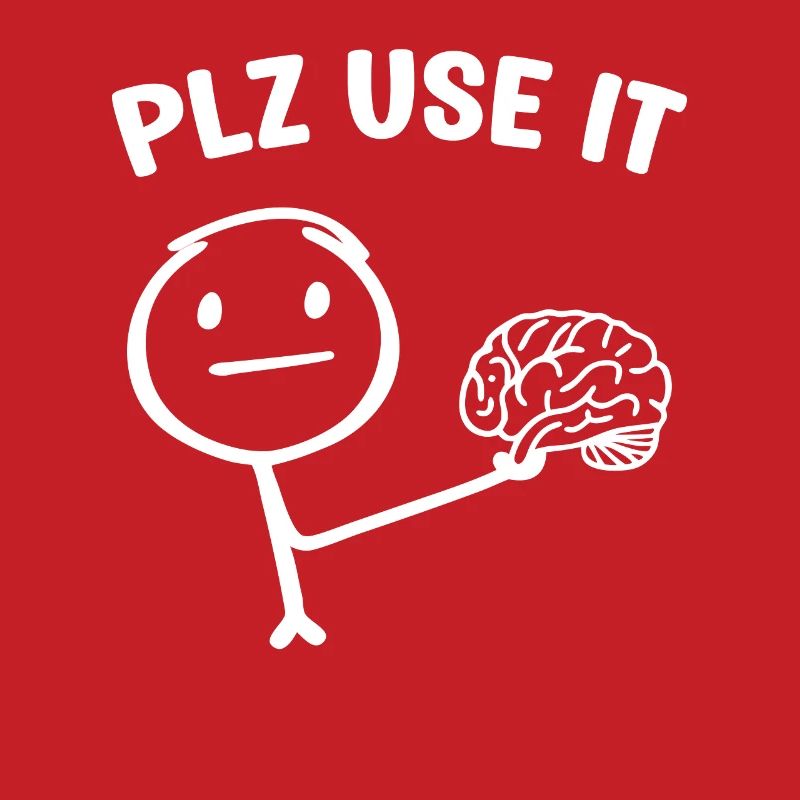 A funny stick figure with brain plz use it