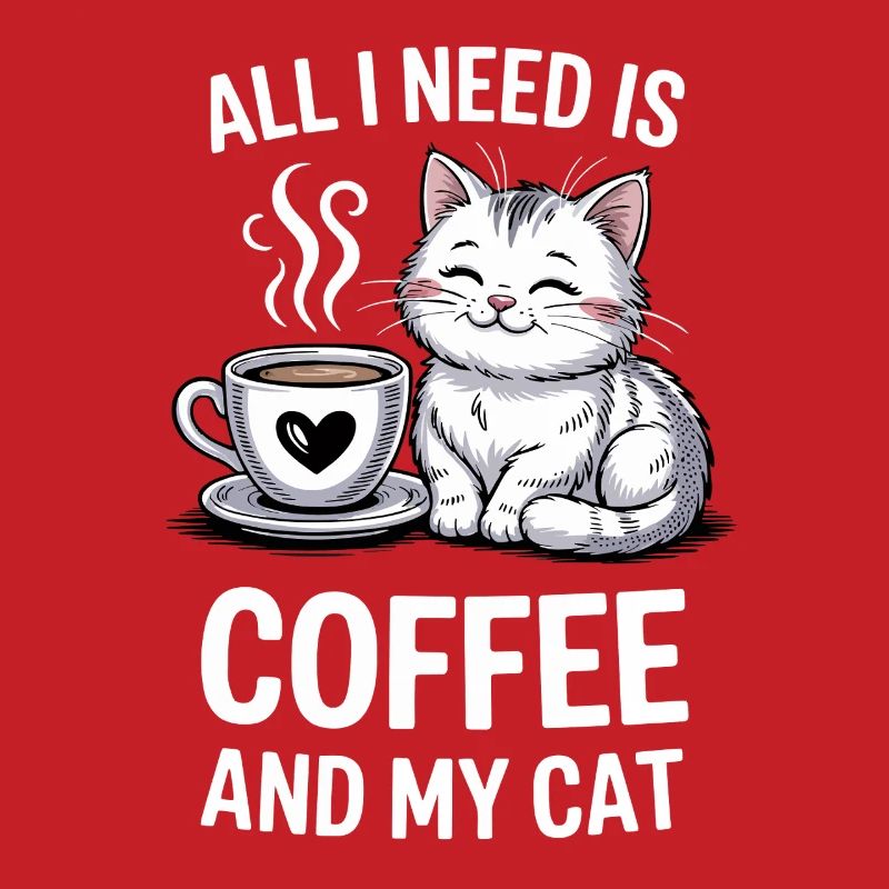 Conception de citation de café et de chat