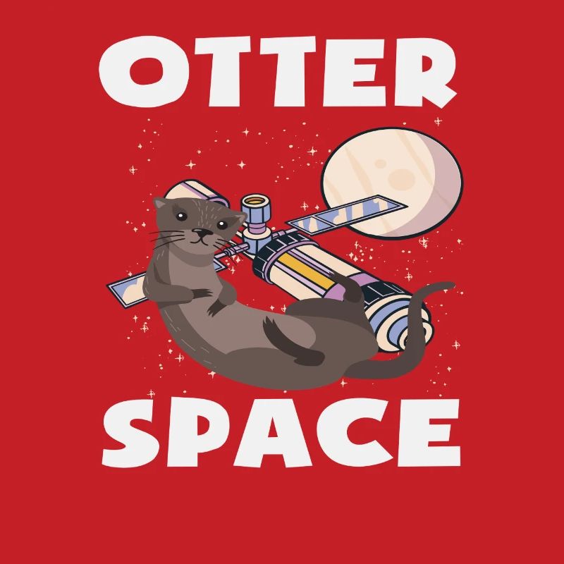 Loutre de mer dessin animé jeu de mots sur l’espace