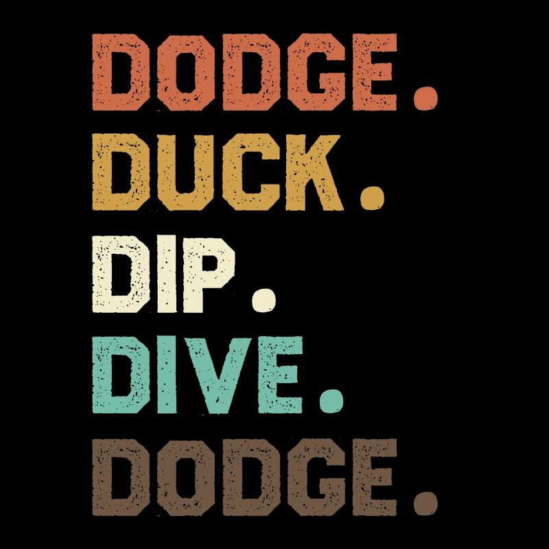 Séquence de mots rétro Dodgeball Duck Dip Dive