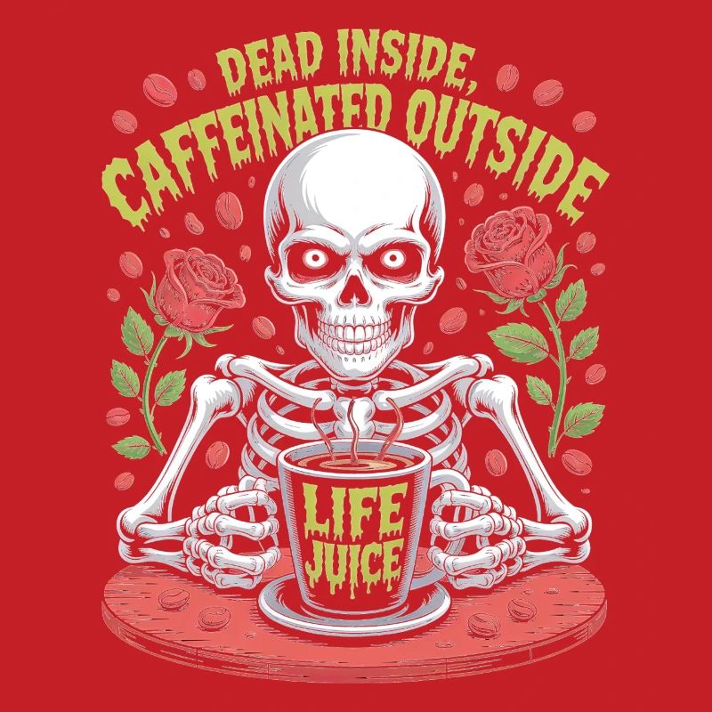 Dead Inside Caffeinated Outside Skeleton Coffee