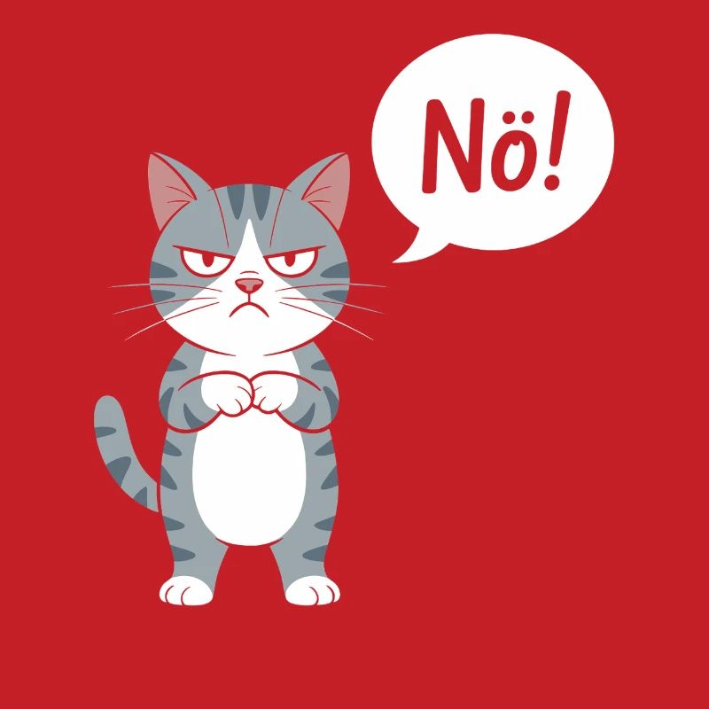 Non! Drôle de chat avec dicton