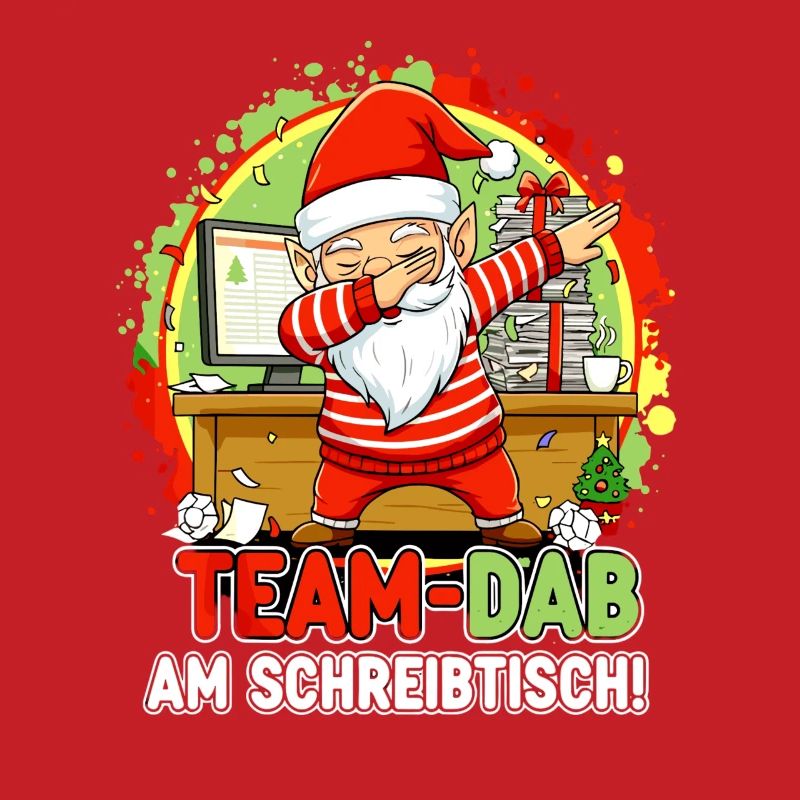 ÉQUIPE À LA TABLE DE BUREAU GNOME BUREAU DE BUREAU DE NOËL