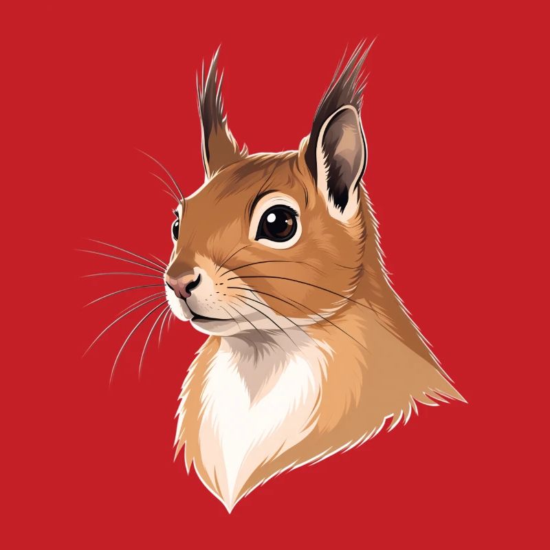Illustrated Squirrel Head