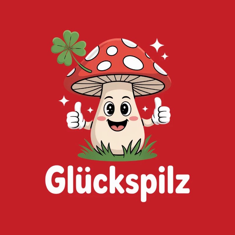 Lucky Funny Toadstool with Shamrock