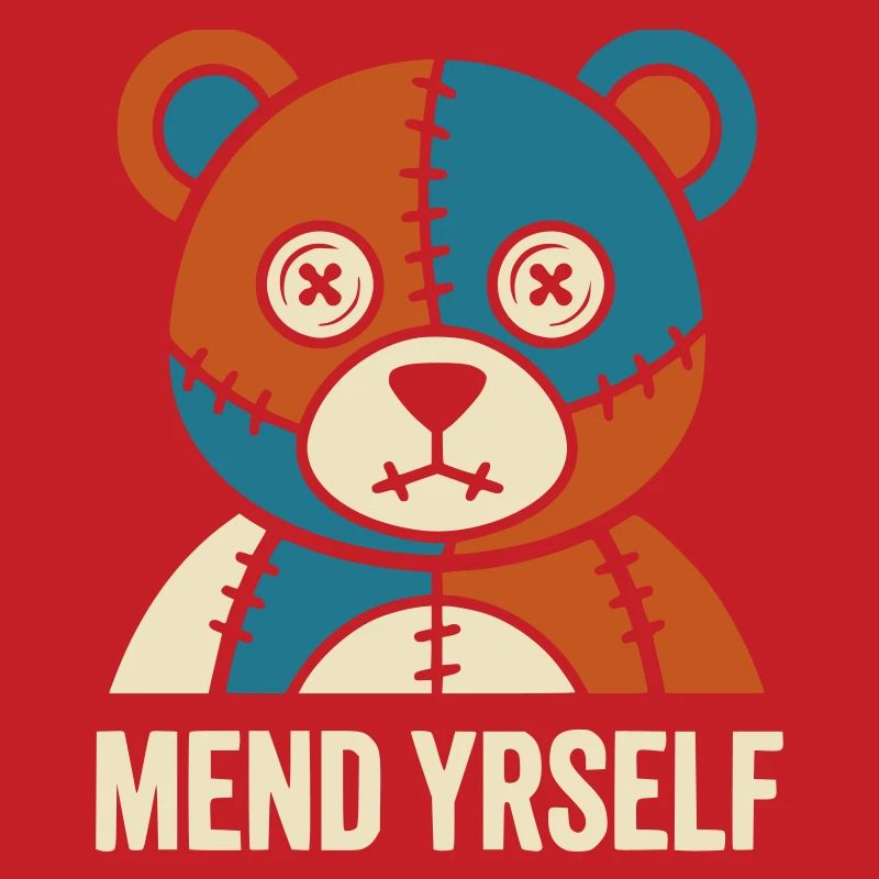 Patchwork Bear : points de suture et contraste