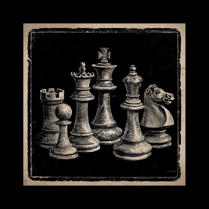 Conception vintage d’échecs pour les amateurs d’échecs classiques