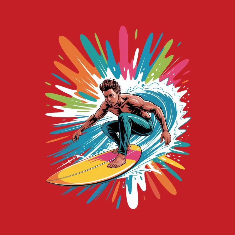 Bunter Surfer Wasserfarben Spritzer Graffiti