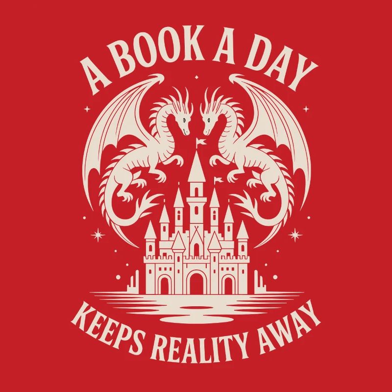 Dragon Fantasy Book Reader Funny Reading Nerd