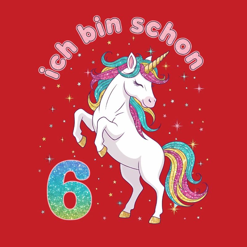 6. Geburtstag Einhorn Mädchen Ich bin schon 6