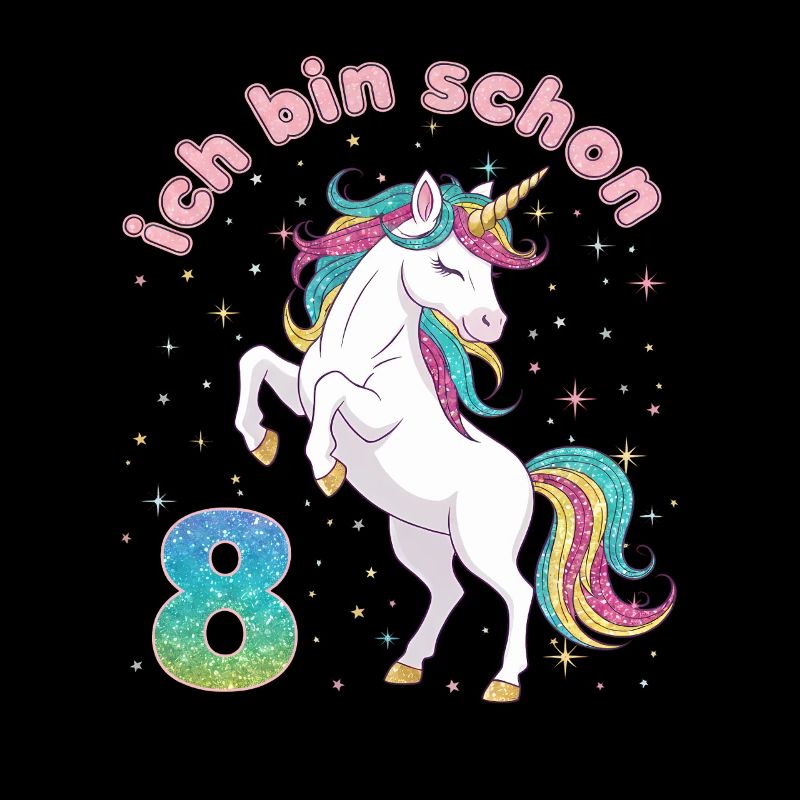 8. Geburtstag Einhorn Mädchen Ich bin schon 8