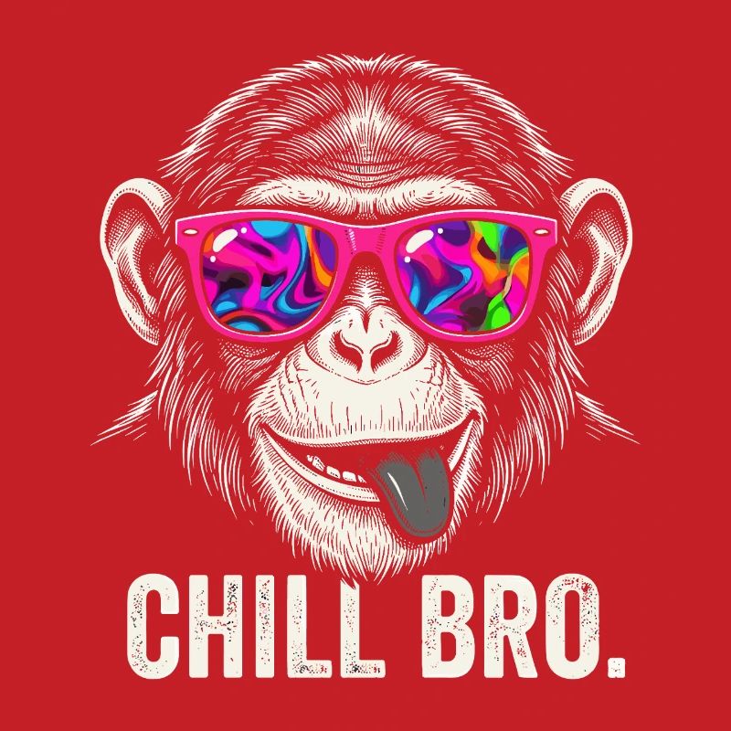 Vibrant Monkey with Neon Sunglasses