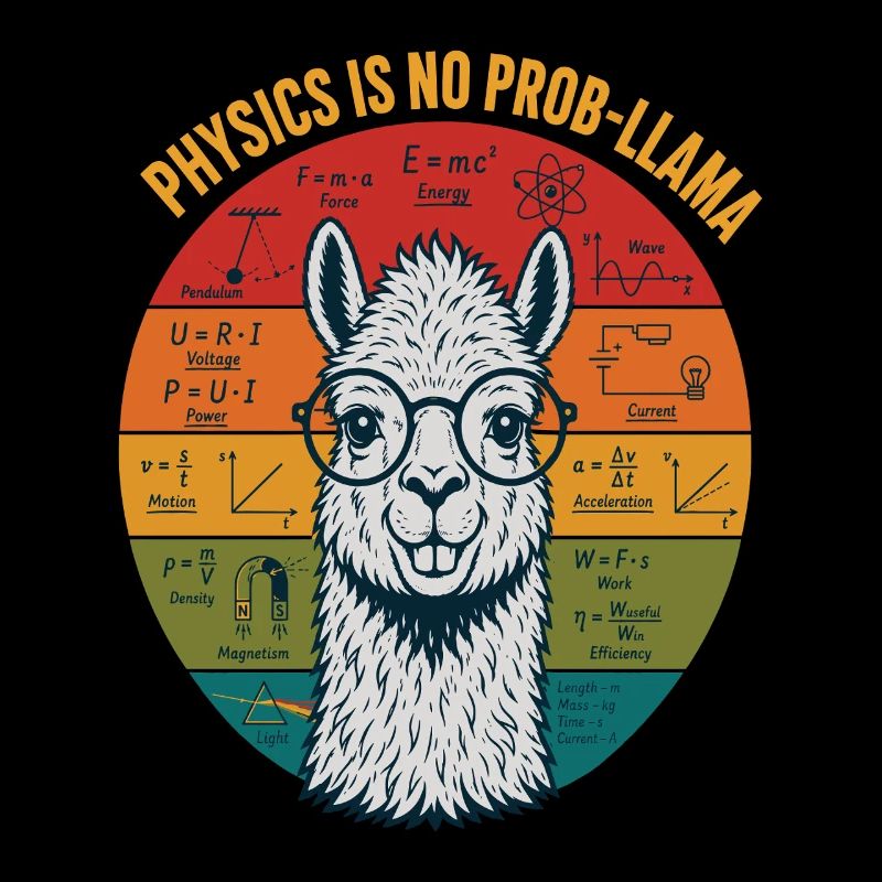 Physics Is No Prob-Llama Physik Lehrer Shirt