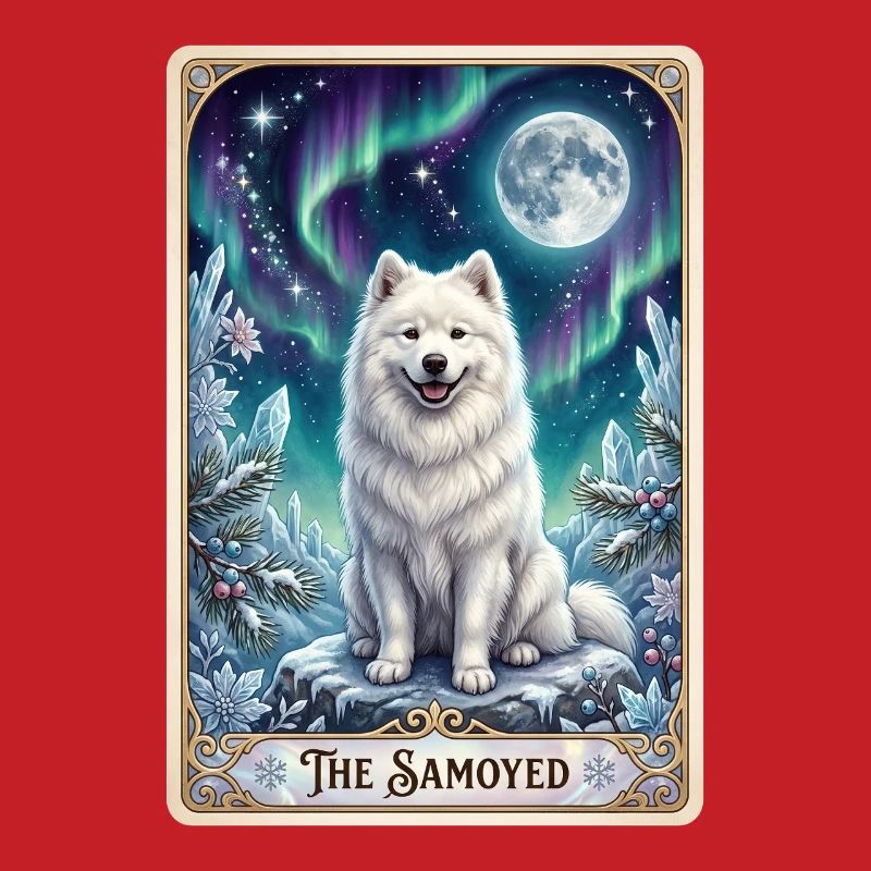 Samojede unter Nordlichtern