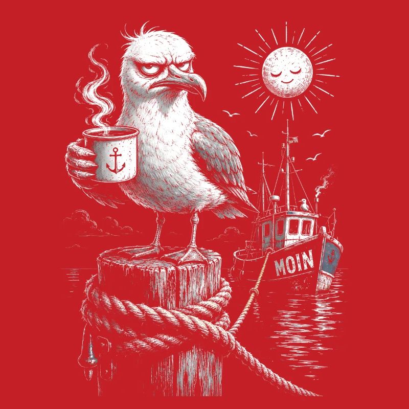 MOIN – Grumpy Seagull with Coffee