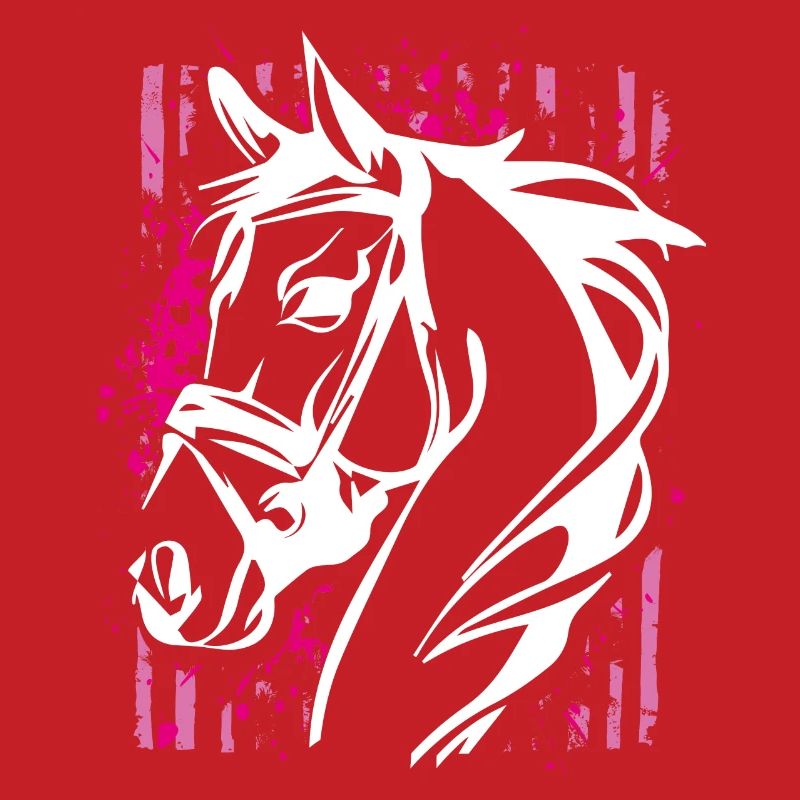 Cheval de style graffiti avec éclaboussure de couleur rose