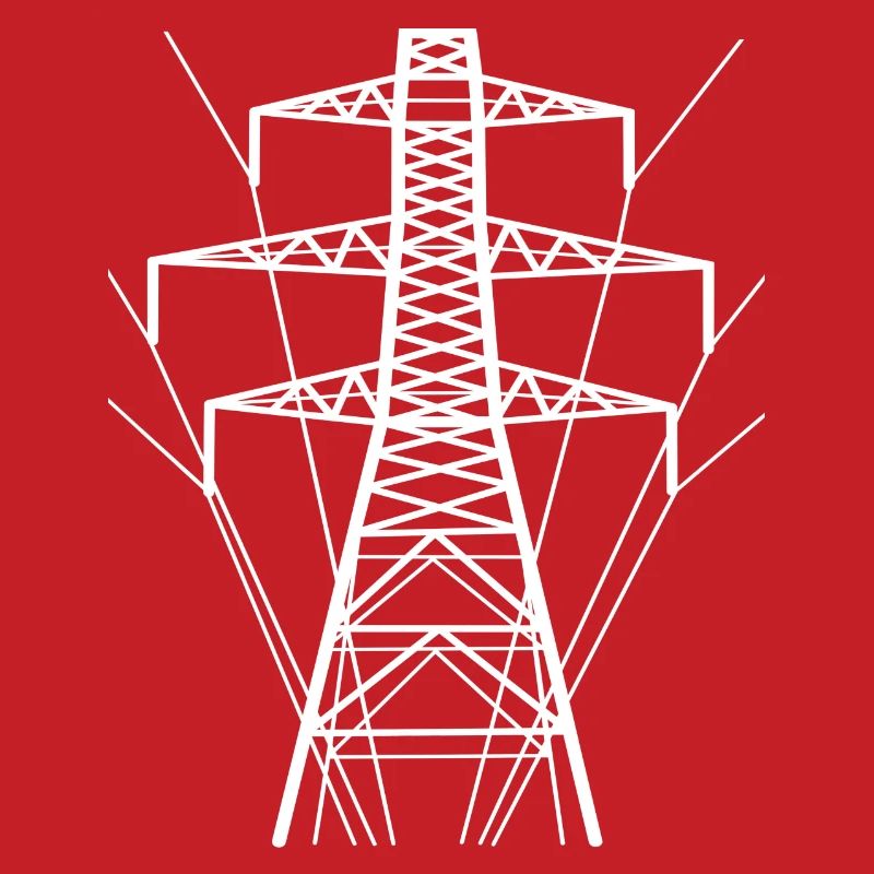 Weiße Strommast-Silhouette