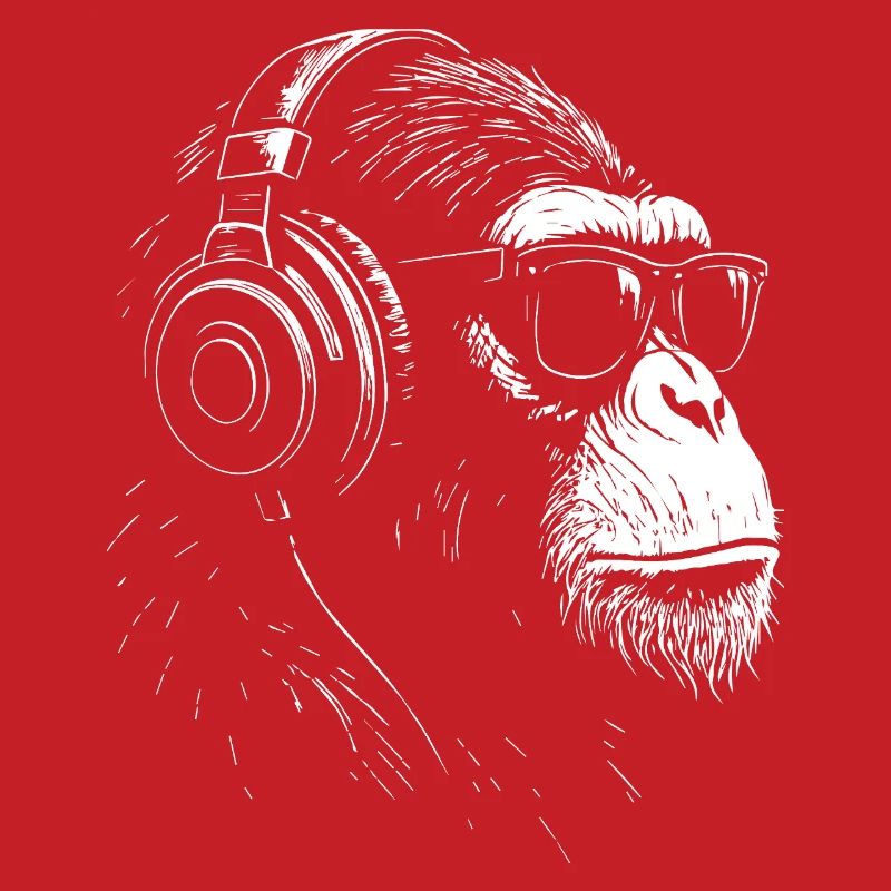 Kopfhörer Monkey mit Sonnenbrille