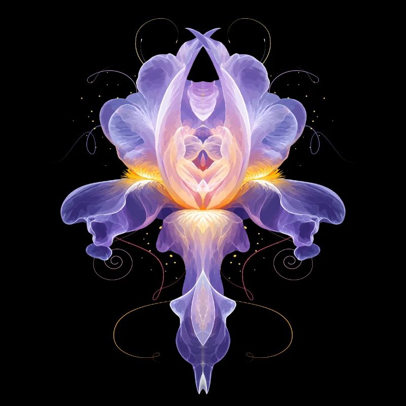 Décor floral lumineux abstrait de la fleur d’iris