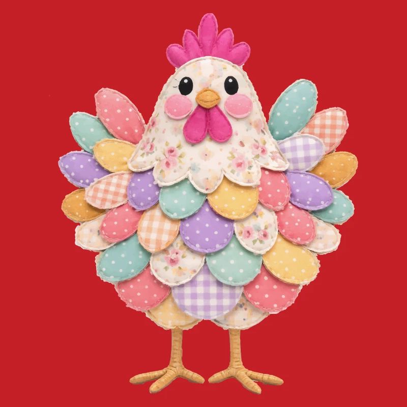 Poule Patchwork Mignonne Style Rustique