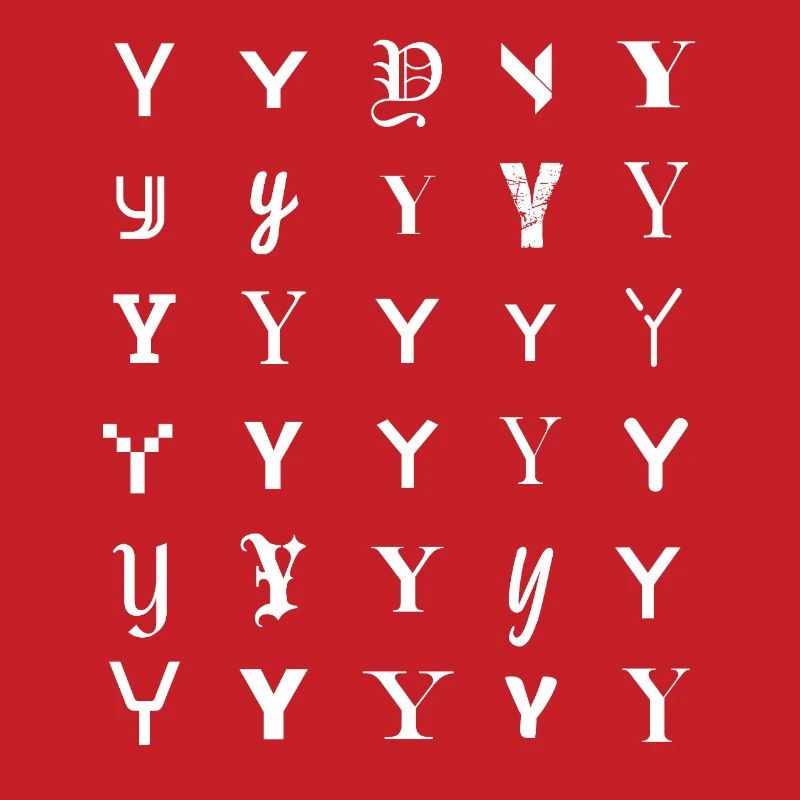 Typografie Y-Monogramm-Buchstabenmosaikdesign