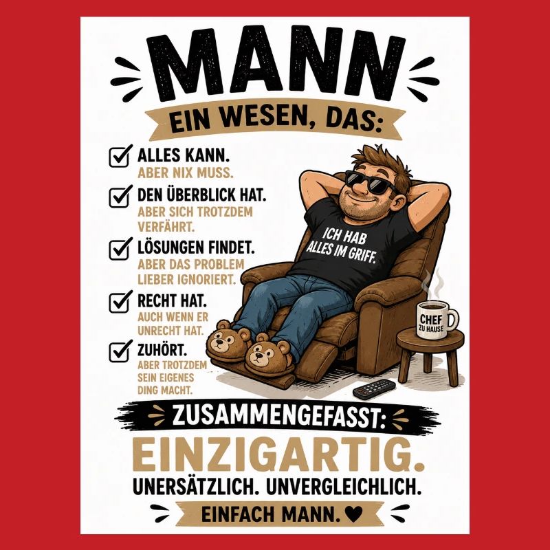 Mann: Einzigartig, unverwechselbar