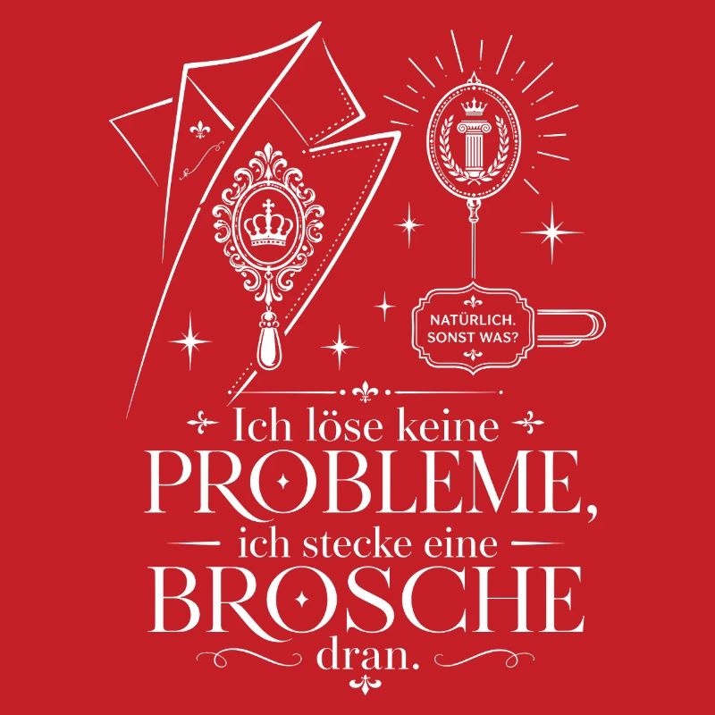 Ich stecke eine Brosche dran
