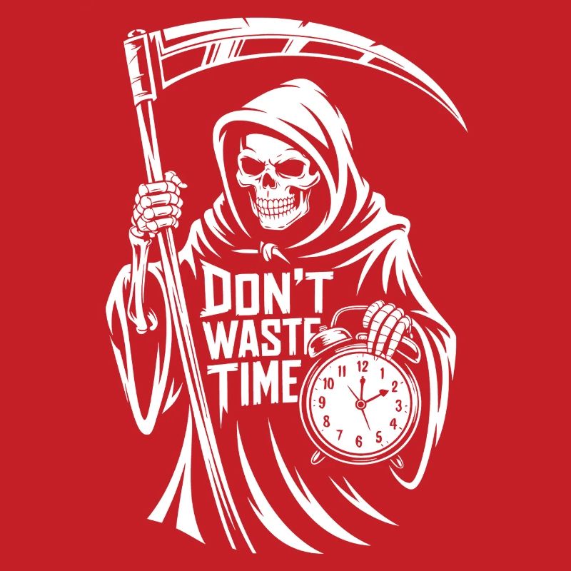 Grim Reaper Clock – Don't Waste Time Motif